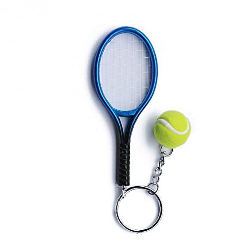 100%正規品100%正規品テニスラケット＆ボールキーホルダーBE005 ブルー 硬式