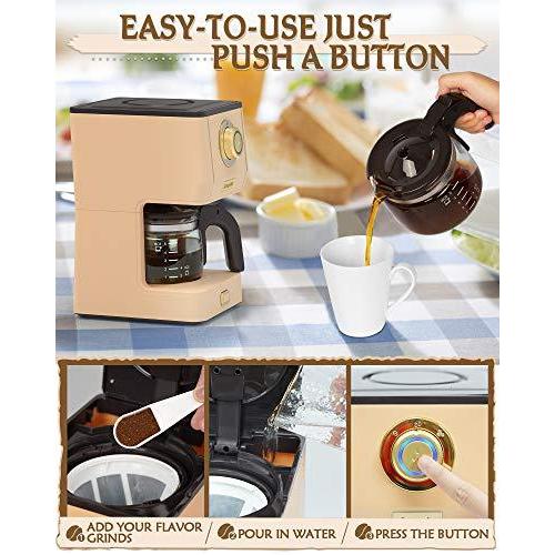 史上最も激安 Amaste コーヒーマシン ドリップコーヒーメーカー レトロスタイルコーヒー 25オンスガラスコーヒーポット付き フィルター Www Mgva Rs