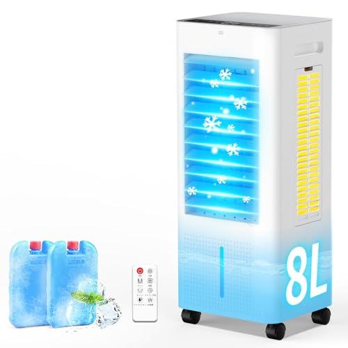 冷風扇 冷風機 8L大容量 【工事不要&3方向で省エネ】吸水し強冷感UP Tophappy 冷風扇 冷風機 8L大容量 工事不要3方向で省エネ 吸水し