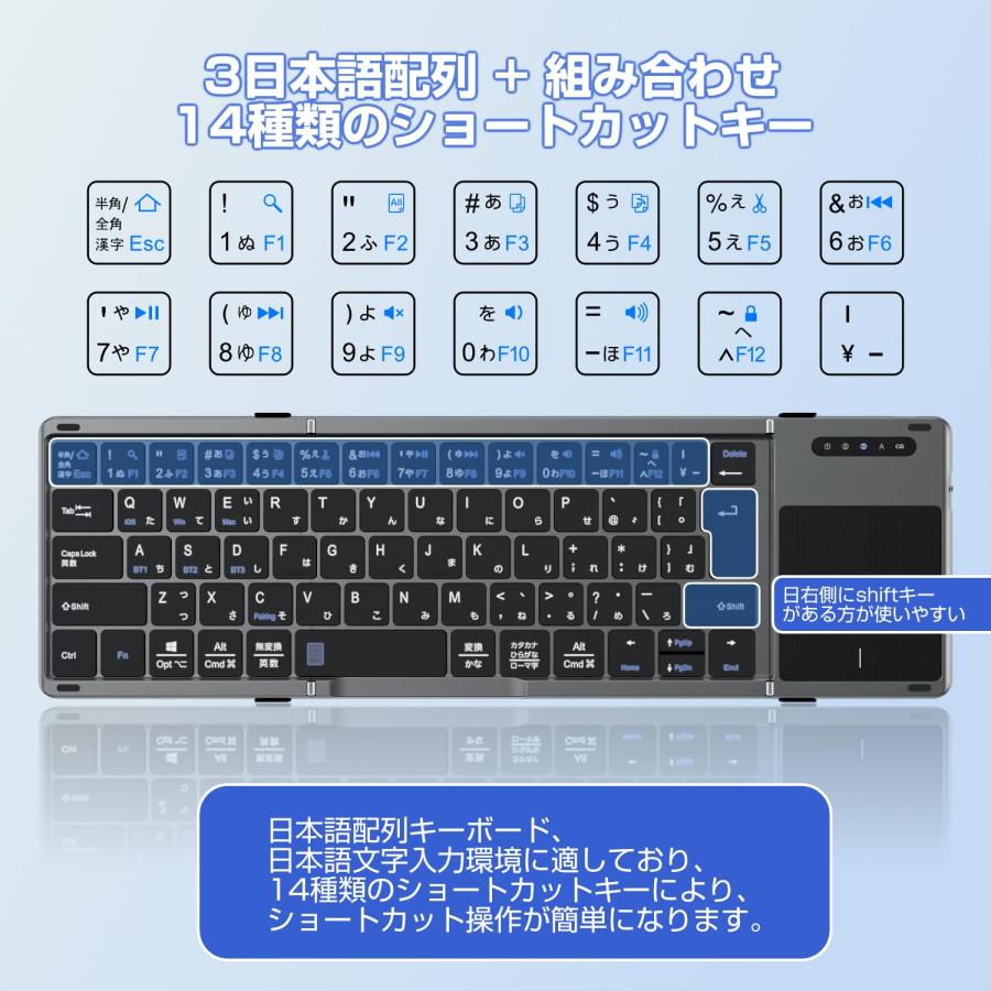EWIN キーボードBluetooth ipad キーボード ワイヤレス 折り畳み