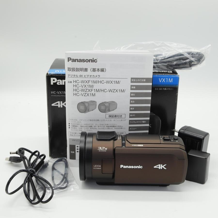 ビデオカメラ VX1M 64GB あとから補正 ブラウン HC-VX1M-T Panasonic（パナソニック） 【ほぼ新品】パナソニック 4K ビデオカメラ