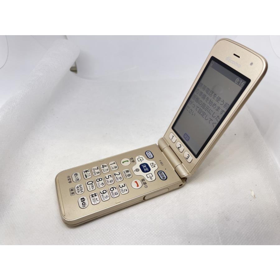 docomo らくらくホンF-02J 折りたたみ式携帯電話 ゴールド ☆送料無料☆docomo☆らくらくホン F-02J☆ゴールド☆0080280024062