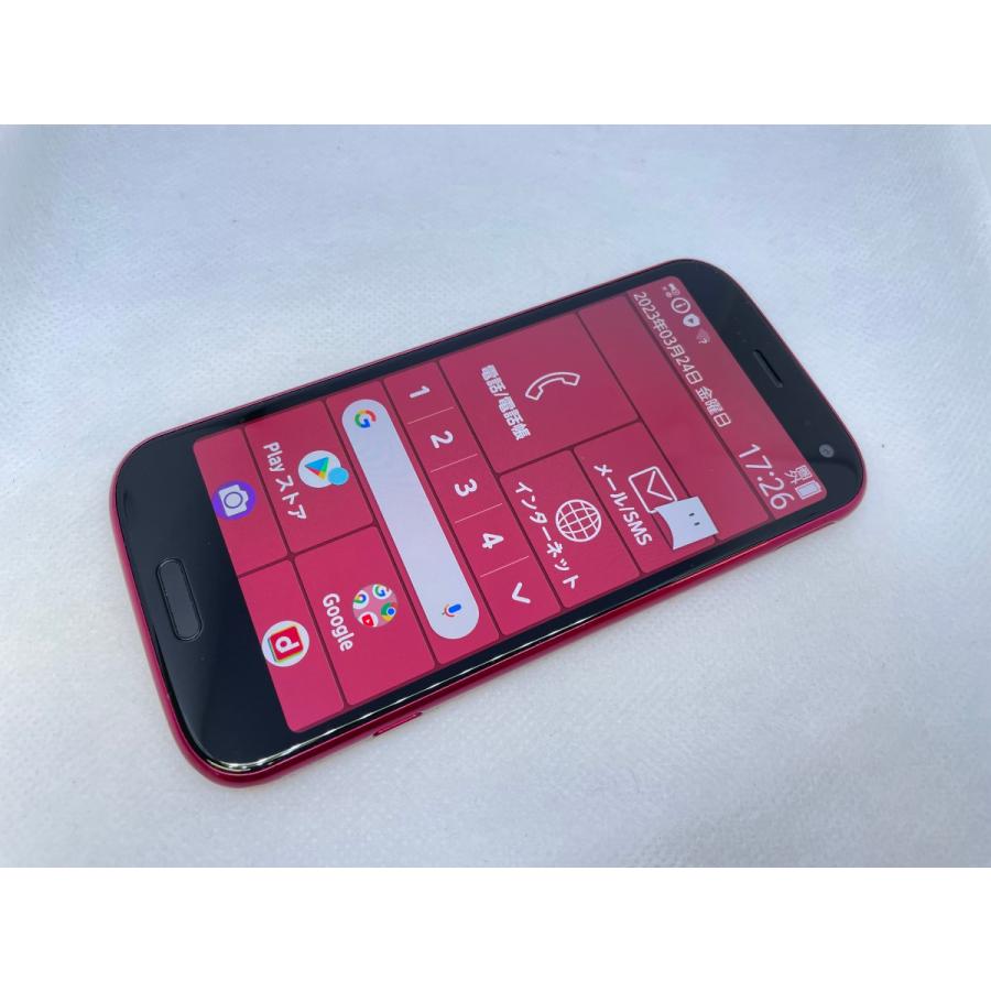 【美品】docomo らくらくスマートフォン F-52B 本体 レッド ☆送料無料☆良品☆docomo☆らくらくスマートフォン F-52B☆レッド