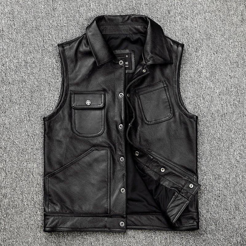 革ベスト ベスト メンズ 本革 バイク バイカー ハーレー ライダース 牛革 ダブル ミディアム スリムタイプ 細身 ブランド ミリタリー 新品 本物 当店在庫だから安心