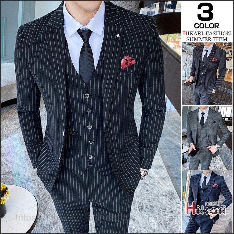 今季ブランド ストライプスーツ プレゼント 父の日 通勤 紳士服 成人式 入学式 スリム ビジネススーツ 面接 就活活動 卒業式 スリーピーススーツ スーツ メンズ カジュアルスーツ サイズ Xl Jamboree At