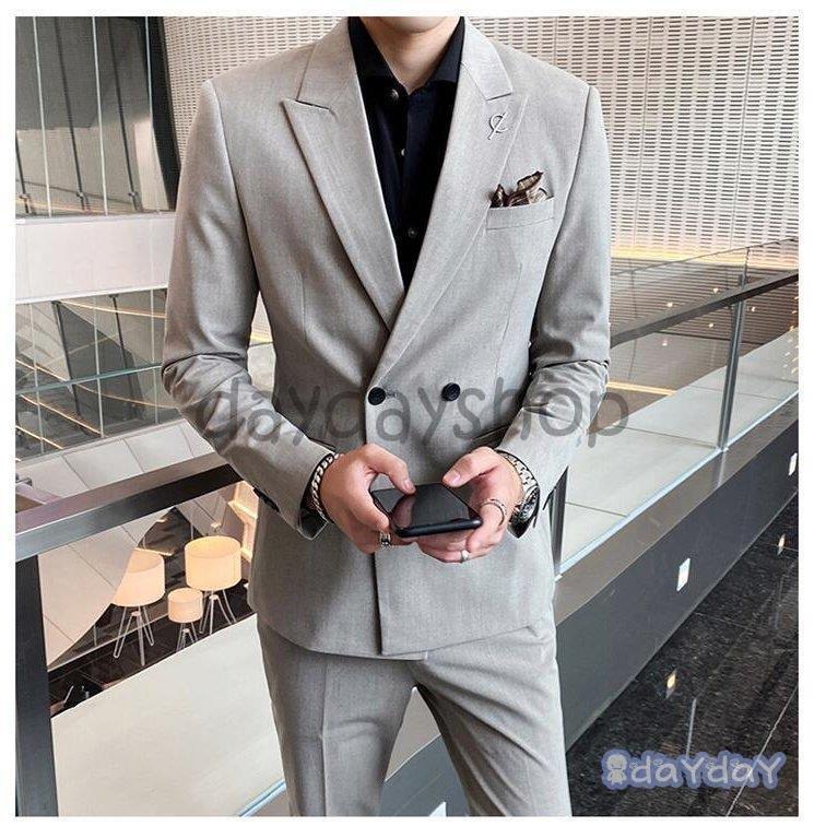 ラッピング無料 メンズスーツ セットアップ フォーマル 無地スーツ タキシードスーツ ダブルボタンスーツ 二次会 成人式 就職活動 ビジネススーツ 結婚式 披露宴 おしゃれ Www Ampselectric Com