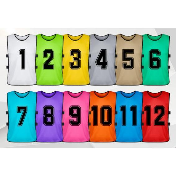 ビブス 20枚セット 大人用 子ども用 1-20 番号入り サッカー : 正也