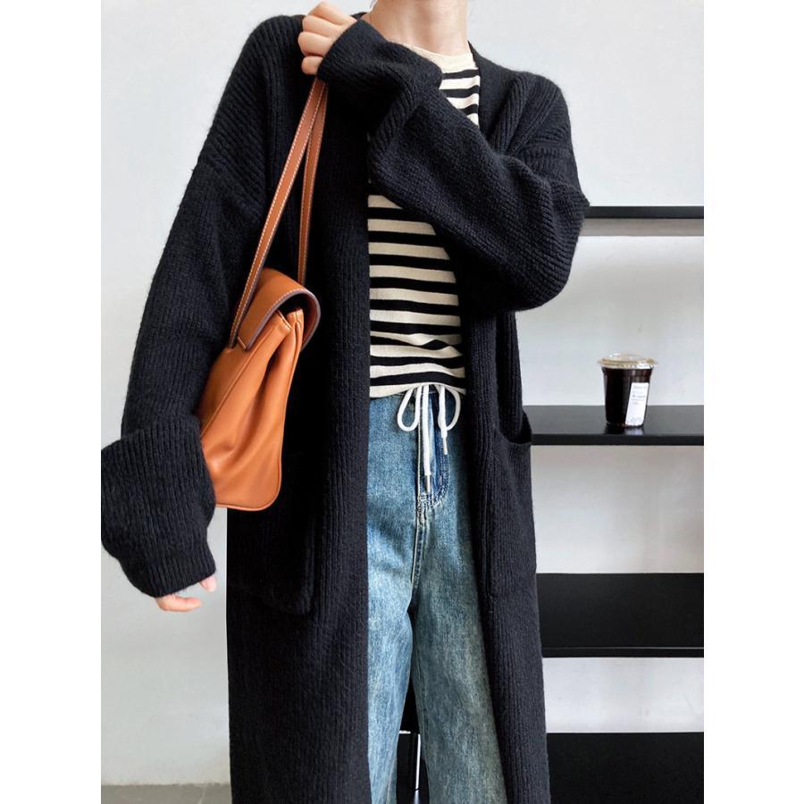 ロング レディース ロングニットカーディガン カジュアル コート 