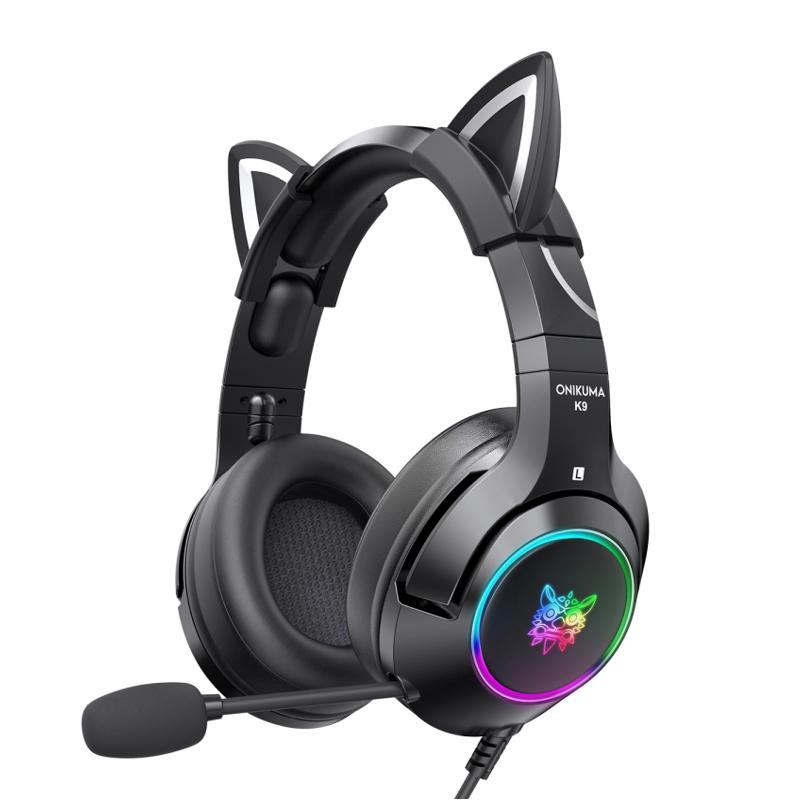 ゲーミングヘッドセット 猫耳 付き ヘッドホン Onikuma K9 Pcに適用 サラウンドサウンド付き Rgb Ledライト ノイズキャンセリング ピンク ブラック 雅美良品 通販 Paypayモール