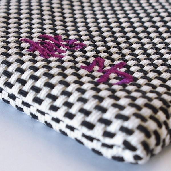 道中財布 小 刺し子 木綿平紐 1列刺繍 名入れ オーダーメイド お