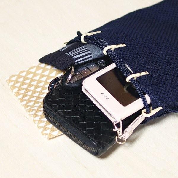 合切袋 刺し子 2つ札 刺繍 木札刺繍 名入れ刺繍 オーダーメイド お
