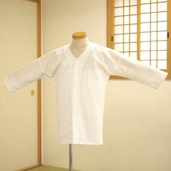間瀬織布工場オリジナル　鯉口シャツ　Lサイズ　白無地　天竺生地　綿１００％　祭り用品
