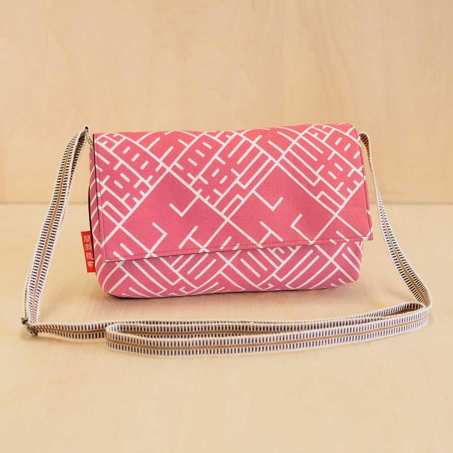 お財布バッグ01 桃色 手ぬぐい ミニショルダーバッグ お財布ポシェット