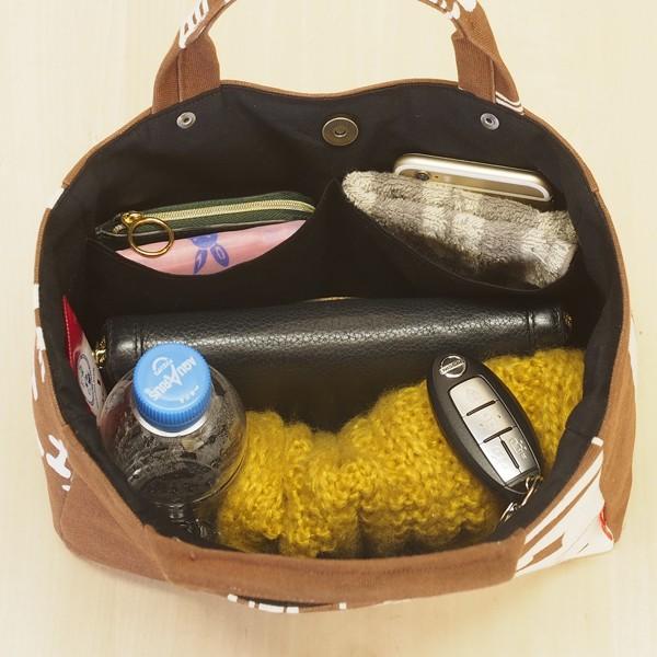 和柄 トートバッグ 02 帆前掛け 茶色 ミニトート 和風 キャンバス