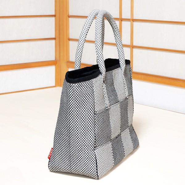 和柄 トートバッグ 06 パッチワーク 刺し子 白黒 和風 大きめ B5