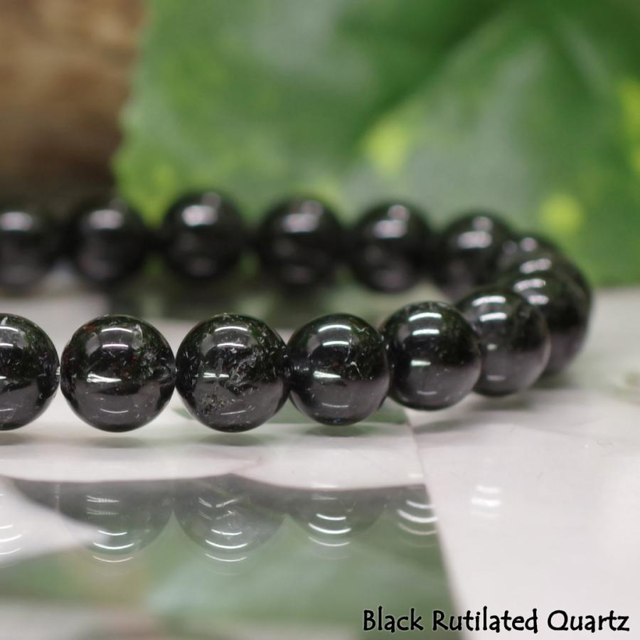 天使の黒髪・高品質8mm『ブラックルチルクォーツ』ブレスレット : 魔石