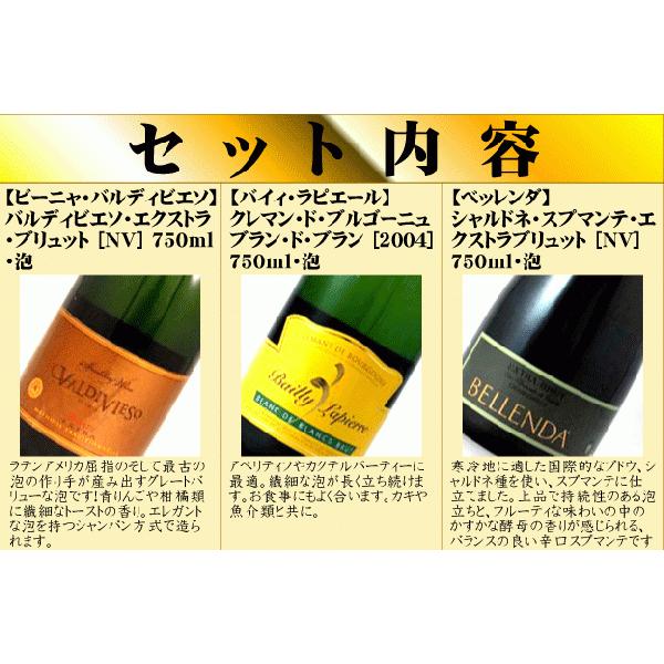 厳選スパークリングワイン 750ml 3本セット 〈送料無料〉 |  | 02
