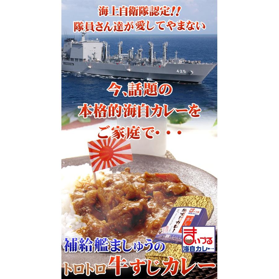 海上自衛隊 補給艦ましゅうのとろとろ牛すじカレー レトルト 200g×3食入り 1箱 単品 海自カレー 海軍カレー ビーフカレー レトルトカレー ご当地 土産 まいづ |  | 01