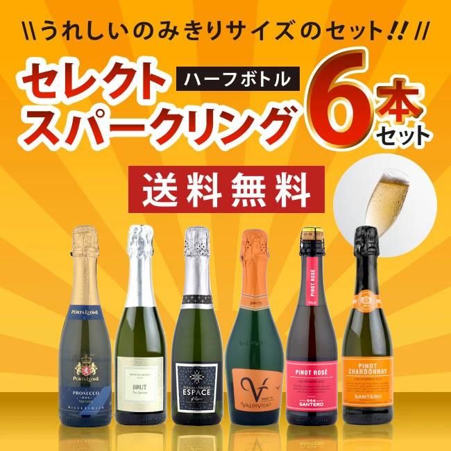 ワインセット セレクト スパークリング ワイン ハーフサイズ 6本セット 375ml ハーフボトル 泡 飲みきりサイズ |  | 01