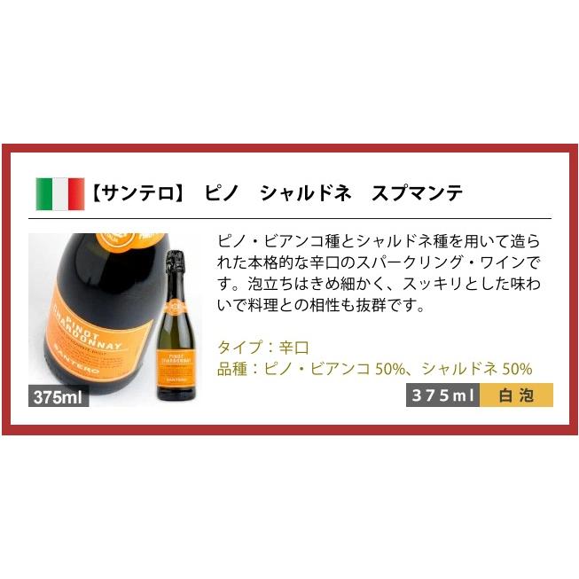 ワインセット セレクト スパークリング ワイン ハーフサイズ 6本セット 375ml ハーフボトル 泡 飲みきりサイズ |  | 06