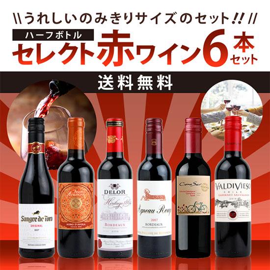 セレクト ハーフボトルワインセット 赤ワイン 6本セット 375ml×6
