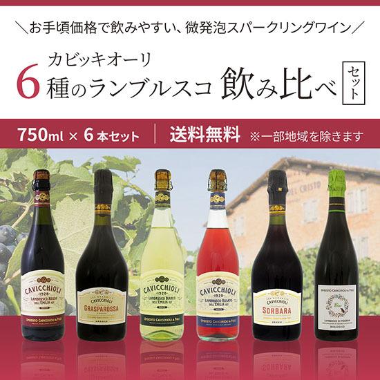 カビッキオーリ 6種のランブルスコ 飲み比べ 750ml×6本セット 送料無料 | 