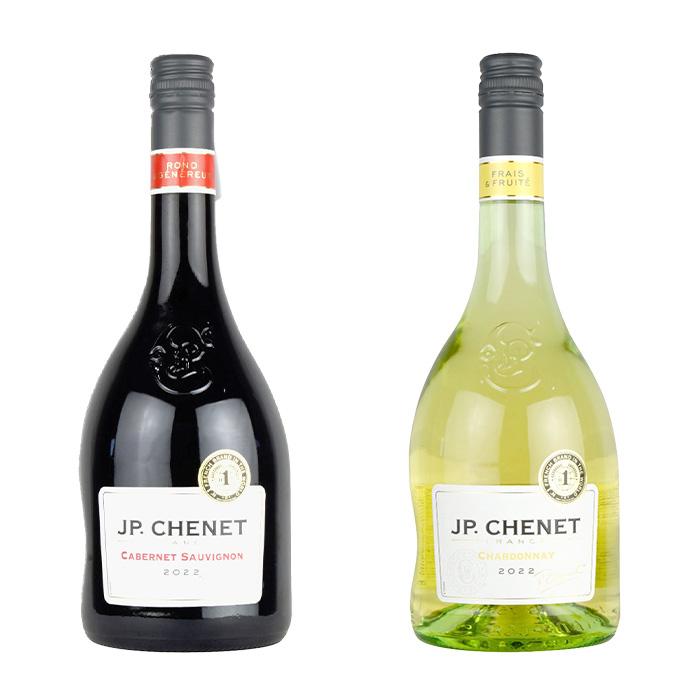 ワイン 赤白グラス付きセット JP.シェネクラシック カベルネソーヴィニヨン 750ml×1本＋JP.シェネクラシック シャルドネ 750m×1本 メーカー公式グラス1脚付 |  | 02