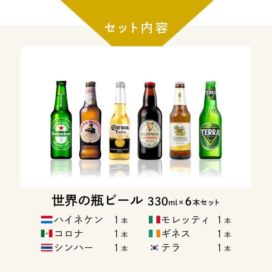 父の日ギフト 世界の瓶ビール 小瓶 6本セット ハイネケン コロナ テラ ギネス エクストラスタウト シンハー モレッティ |  | 02