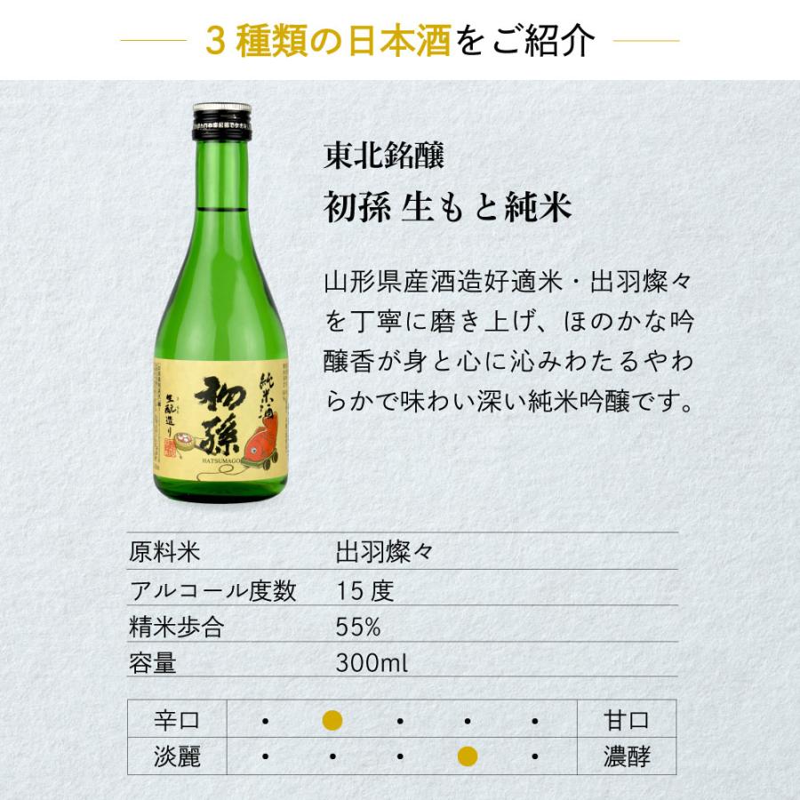 父の日 ギフト 日本酒 飲み比べ 全国の蔵元より 通の純米酒 300ml 3本セット東北銘醸初孫大七 爽快冷酒香住鶴 山廃純米父の日ギフト特集 |  | 03