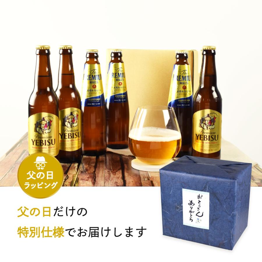 父の日 ギフト 瓶ビール小瓶12本セット サントリー ザ プレミアムモルツ 小瓶 × 6本 サッポロ エビス 小瓶 × 6本 334ml × 12本セット |  | 03