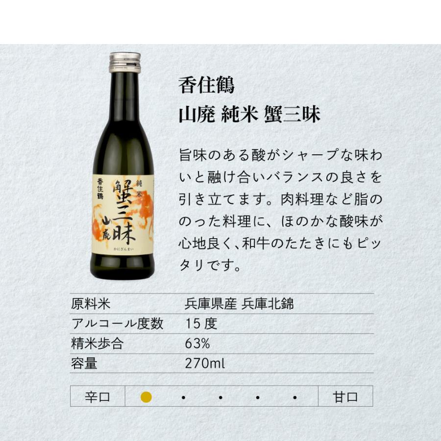 父の日 ギフト 日本酒セット 兵庫 但馬「香住鶴」 家飲み飲み比べ 270ml× 3本セット 山廃 吟醸純米 蟹三昧 但馬の誇り |  | 04