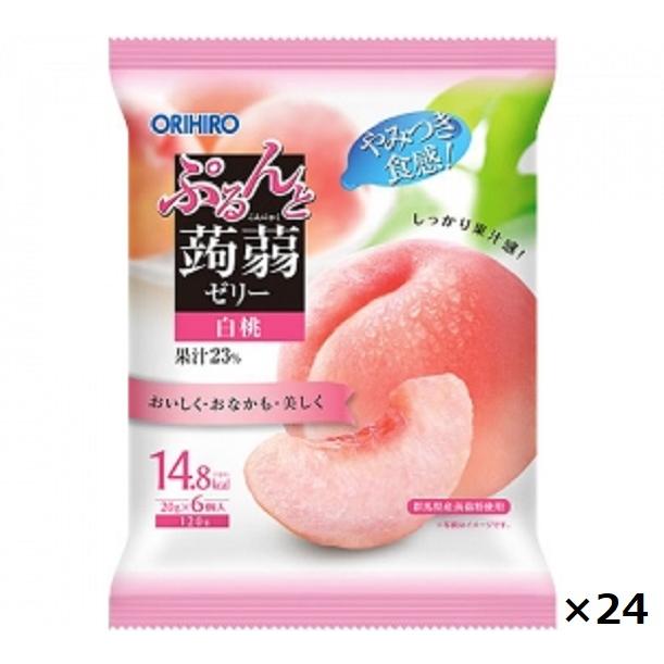 オリヒロ ぷるんと蒟蒻ゼリーパウチ 白桃 ORIHIRO20g×6個 24袋 | 