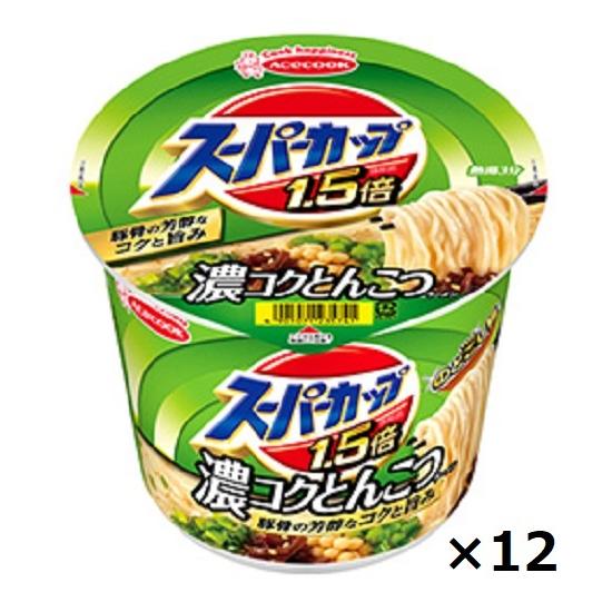 エースコック     スーパーカップ 1.5倍 とんこつラーメン 111g×12個 | 