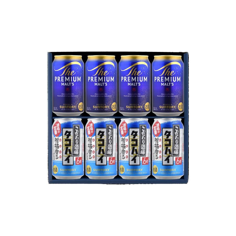 お中元 夏ギフト 缶ビール・チューハイセット サントリー タコハイ 350ml×4本、サントリー プレミアムモルツ350ml×4本 計8本 サマーギフト特集 A-42 |  | 01