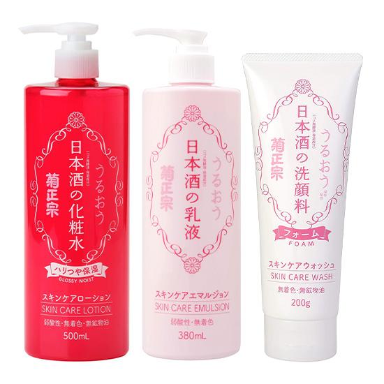 菊正宗 朝の保湿セット ハリつや保湿化粧水・日本酒の洗顔料・日本酒の