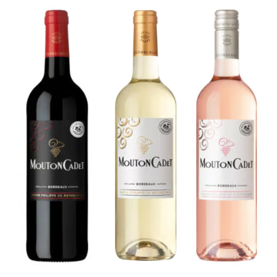 ワインセット ムートンカデ ルージュ＆ブラン＆ロゼ  赤・白・ロゼ 3種アソート 750ml×各1本 計3本セット 送料無料 | 