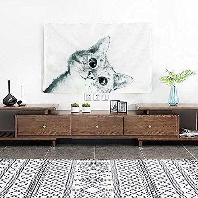 大特価 Av周辺機器 Umora 液晶テレビカバー 北欧風 保護防塵 汚れ防止 インテリア テレビアクセサリー おしゃれ 白ネコ 55インチ 130x78cm Www Threeriversofs Com