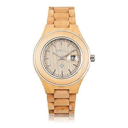 最高級のスーパー 木製 ハンドメイド BEWELL メンズ 木製腕時計【並行輸入品】 クォーツ アナログムーブメント 腕時計 日付表示 スタイリッシュ 腕時計 腕時計
