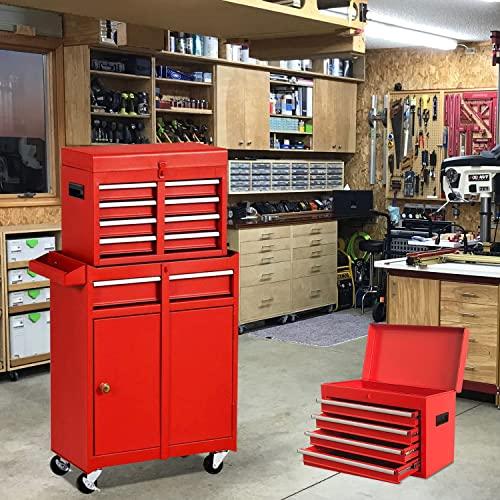 5引出し工具箱車輪付回転式工具箱引き出し付ロック式工具保管庫倉庫作業場用工具オーガナイザー 赤 メルカリ