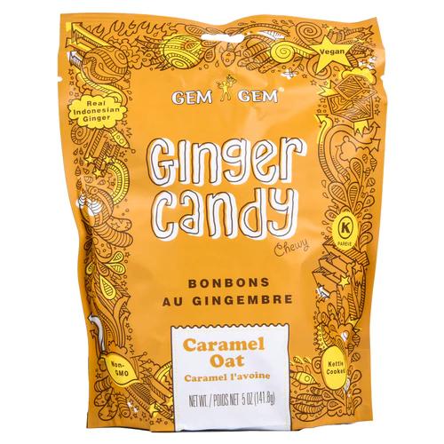 ジェムジェムジンジャー チューイーイングキャンディ (キャラメル)Gem Gem Chewy Ginger Candy Caramel Oat