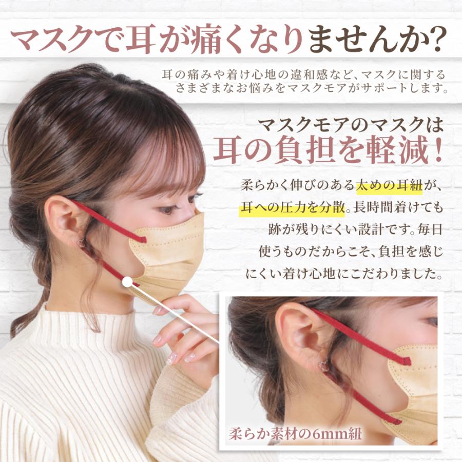 マスク 不織布 立体 不織布マスク おしゃれ マスク 立体マスク バイカラーマスク 不織布 カラーマスク 小顔マスク 4Dマスク マスクモア 100枚入り | マスクモア | 15