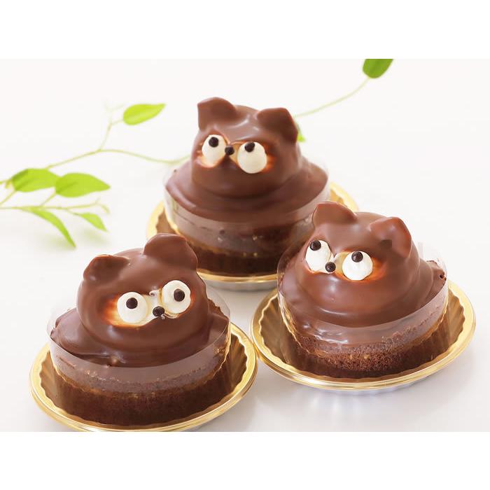 昭和レトロ たぬきケーキ３個入り : cake-tanuki3 : 北海道スイーツ