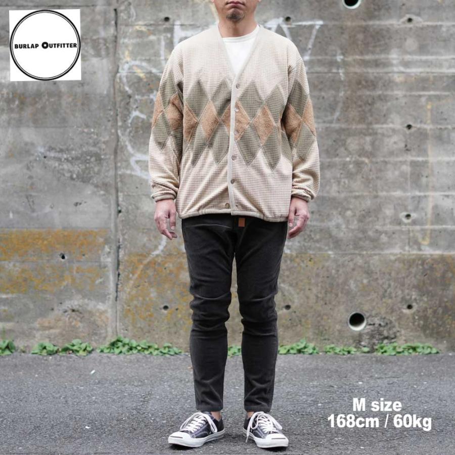 ARGYLE FLEECE CARDIGAN / TAN Burlap Outfitter バーラップ