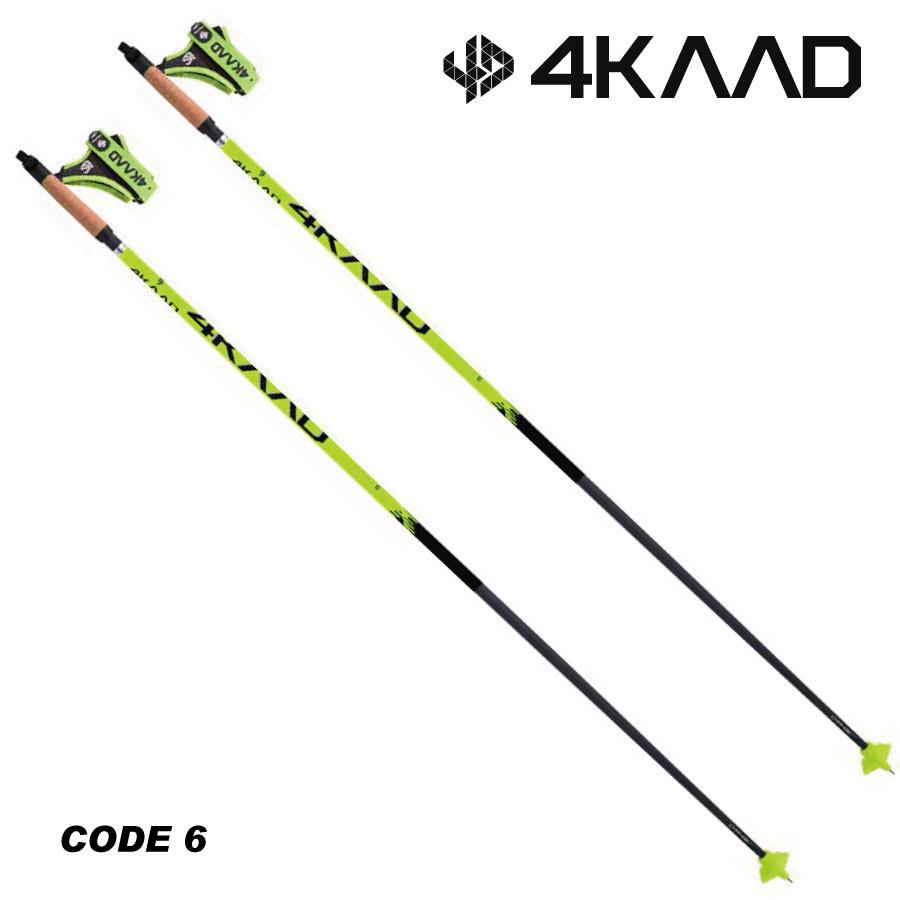 4KAAD CODE 6　(130cm~145cm)　クロスカントリースキー　ポール　ストック　ローラースキー｜masports