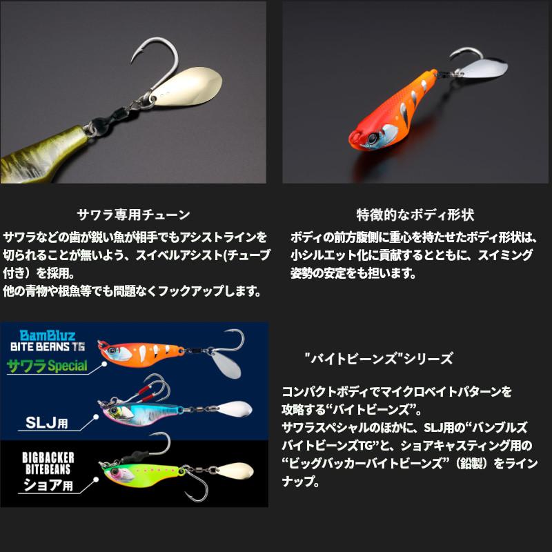 ジャッカル バンブルズ バイトビーンズ TGサワラSpecial 40g 超UVシルバー【ゆうパケット】|mastak|02
