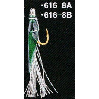 林釣漁具製作所 土佐かぶら みどり皮夜光白フラッシャー 616−8A  