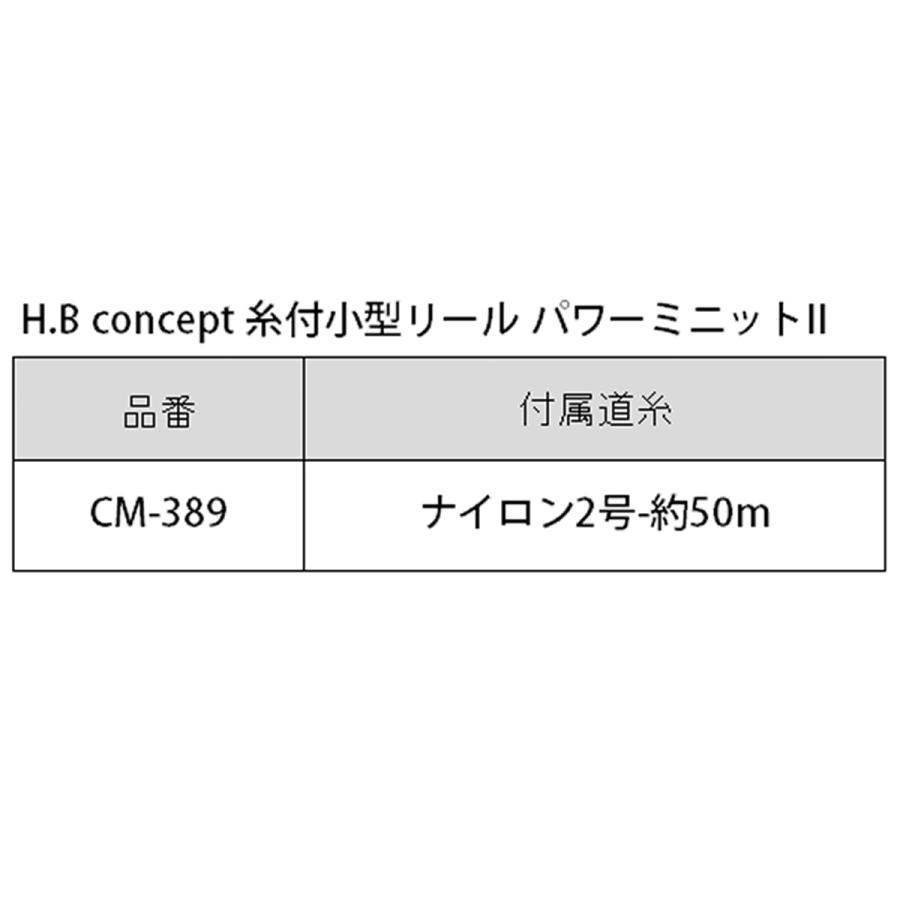 H.B コンセプト 糸付小型リール パワーミニットII ブラック H.B concept｜mastak｜04