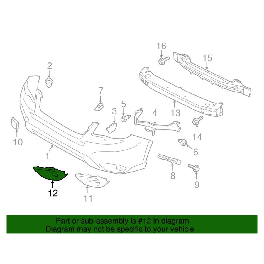 【並行輸入品】Subaru 2014 2016 Forester Left Drivers Side Fog Light Bezel Cove_8