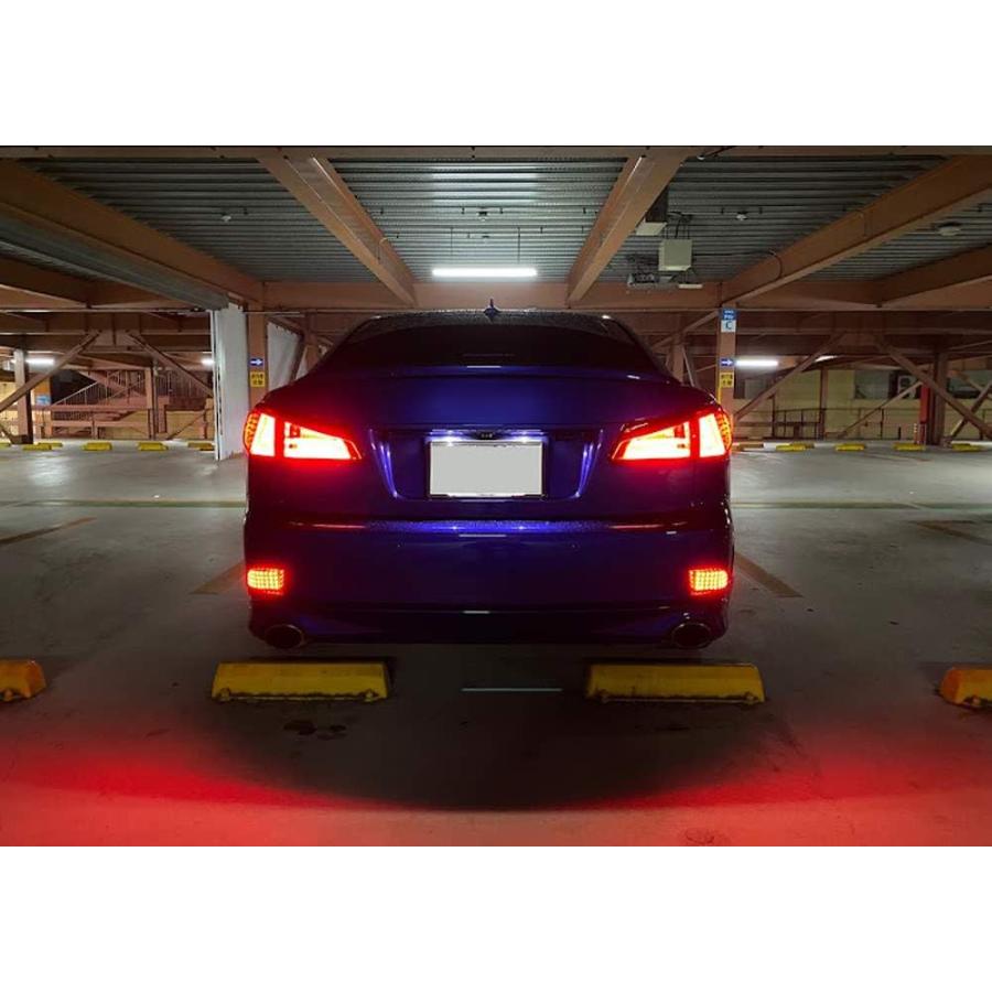 【並行輸入品】 iJDMTOY ( 2 ) 33 smd赤いことLEDバンパーReflectors 2006   2013 Lexus is250