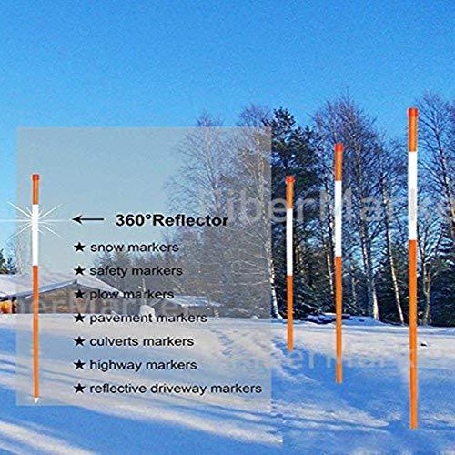 【並行輸入品】 FiberMarker 36インチ 反射 私道マーカー 中空 私道ポール 夜でも見やすい スノーステークス 私道リフレクター 直径_3